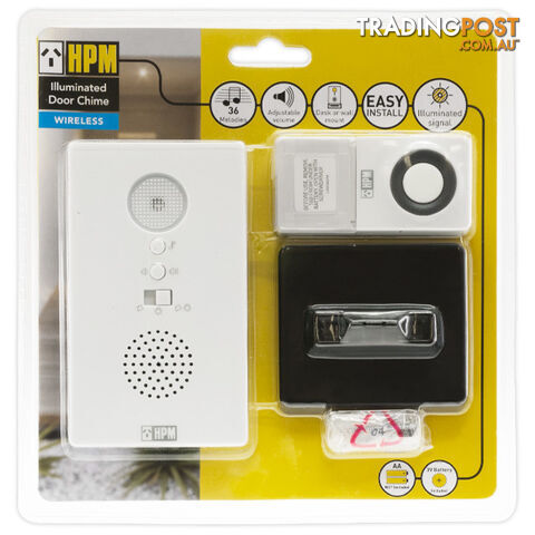D642/L1 BATTERY WIRELESS DOOR CHIME WITH LED FLASHING INDICATOR - photo 2 of 3