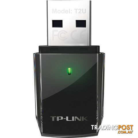 ARCHERT2U AC600 DUAL BAND WIFI USB ADAPTER TP-LINK BLACK - photo 2 of 3