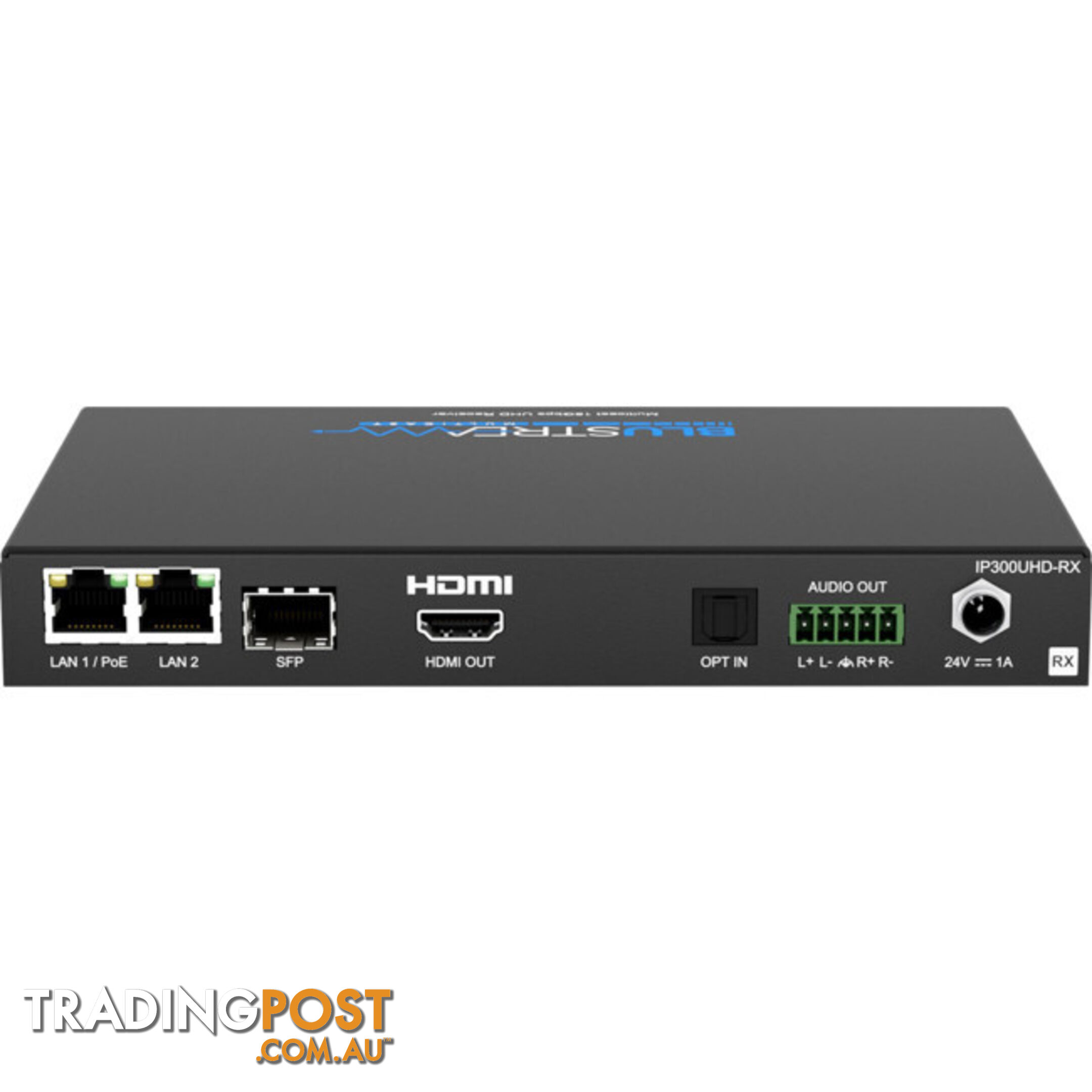 IP300UHDRX IP MULTICAST UHD 18GBPS VIDEO RECEIVER OVER 1GB IR, RS-232 & USB / KVM, POE- HDCP2.2