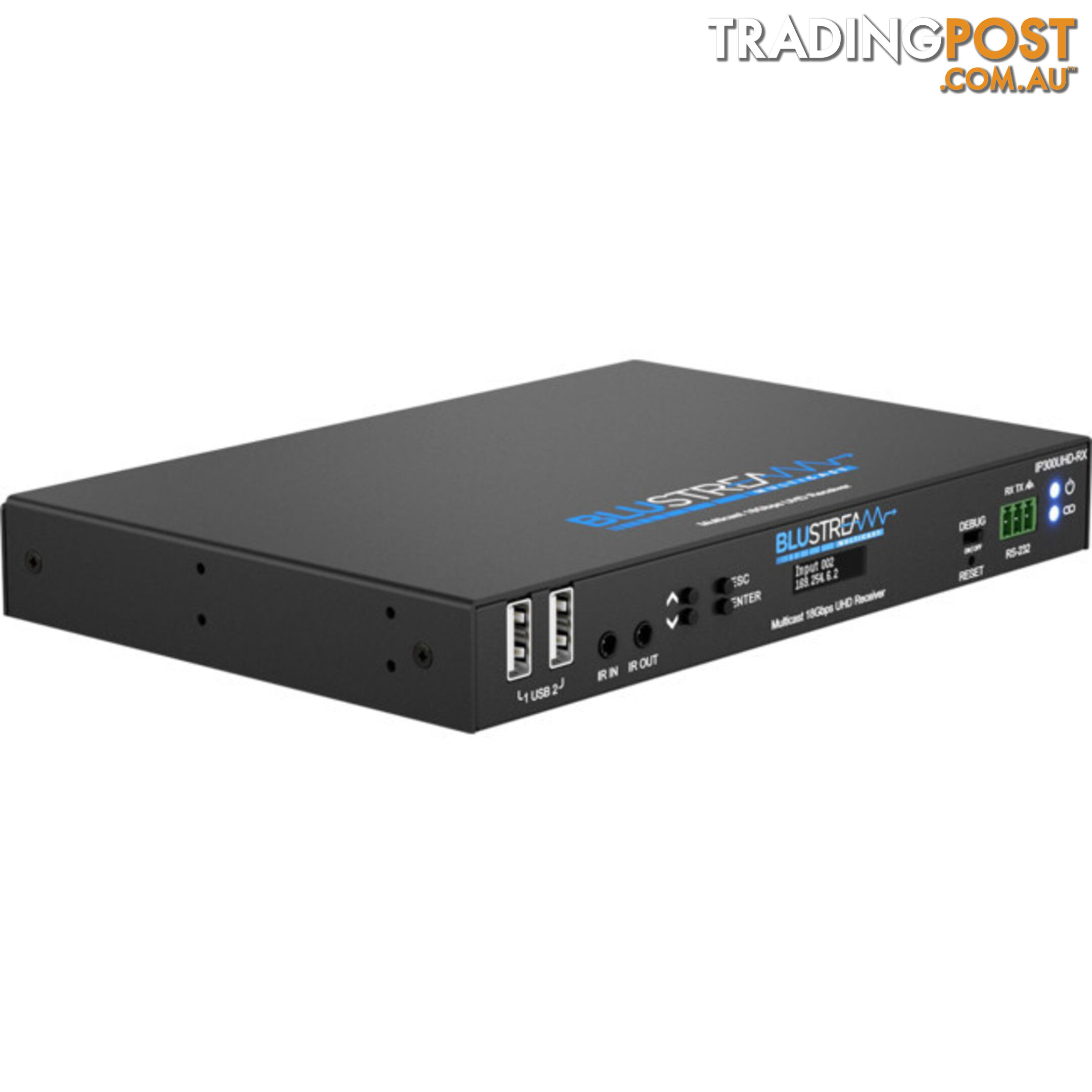 IP300UHDRX IP MULTICAST UHD 18GBPS VIDEO RECEIVER OVER 1GB IR, RS-232 & USB / KVM, POE- HDCP2.2