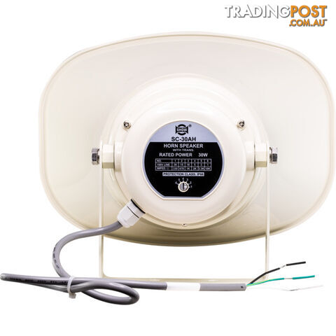 SC30AH 30W 100V HORN SPEAKER IP66 SQUARE ABS U SHAPE BRACKET - photo 2 of 2