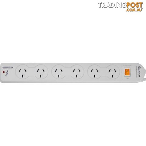 PAD016SP 6 WAY SURGE PROTECTOR MASTER SWITCH OVERLOAD