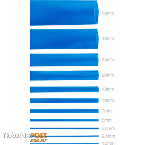 HS25BLU 25MMX1.2M HEAT SHRINK - BLUE HSBL135