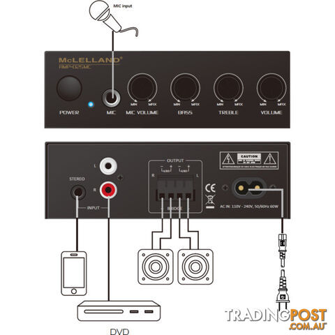 AMP-D25MC 2CH AMP WITH MIC INPUT - photo 4 of 4