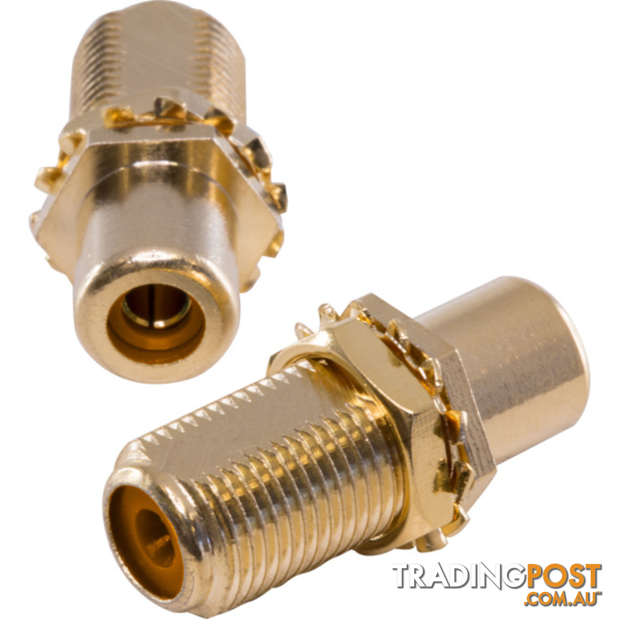 KPARCFO GOLD 'F' SOCKET TO RCA SOCKET ORANGE JOINER - KORDZ