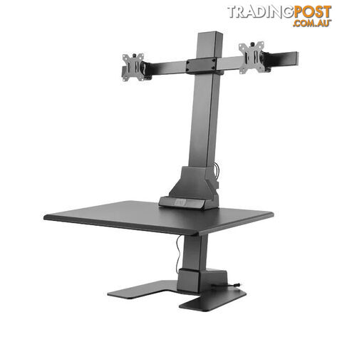 EDT10T02B DUAL MONITOR ELEC SIT STAND DESKTOP WORK STATION- BLACK - photo 2 of 16