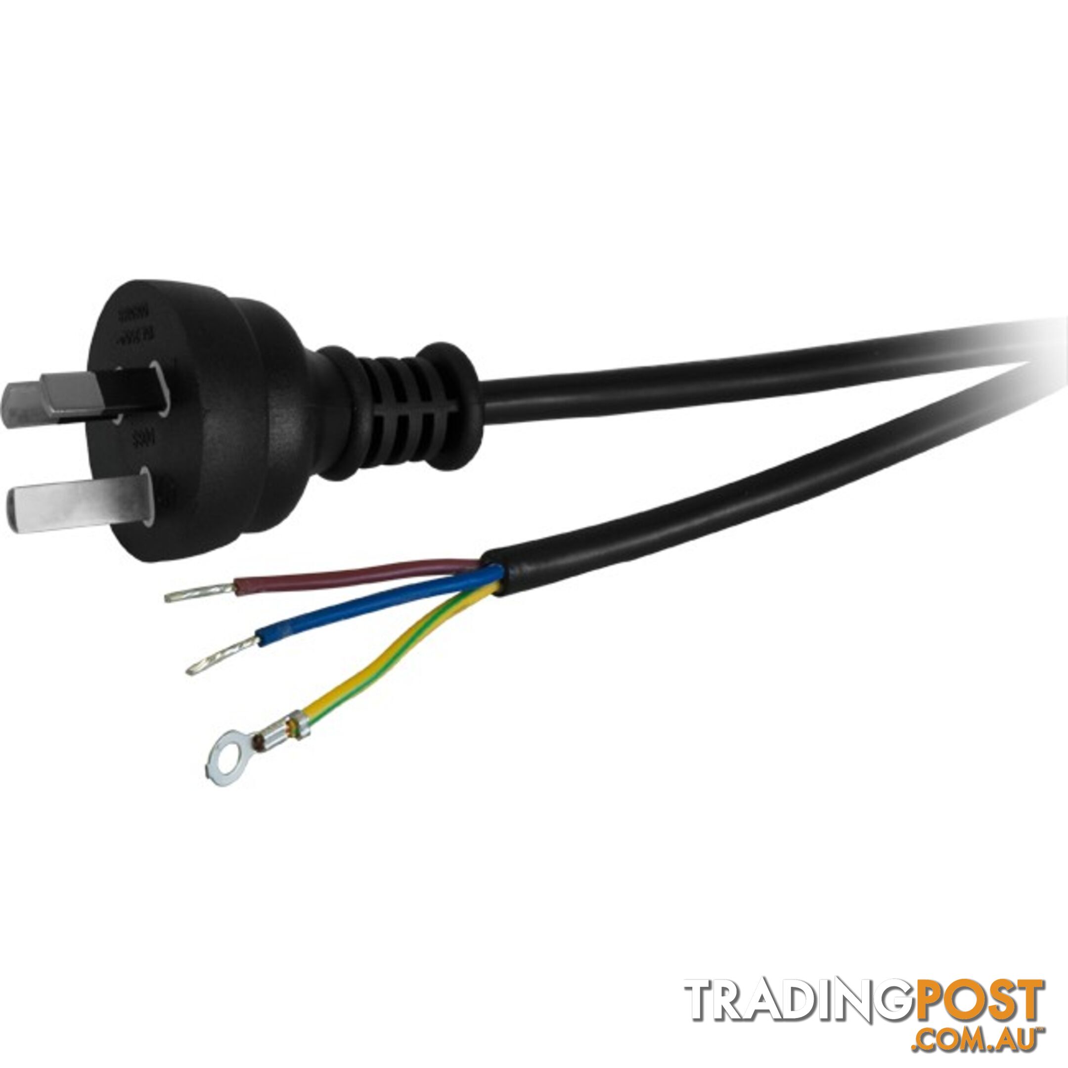 23PB075 2M 7.5A 3 CORE MAINS LEAD BARE WIRE POWER LEAD BLACK