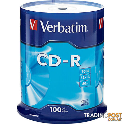 VCDR-100 100PK VERBATIM CD-R SPINDLE