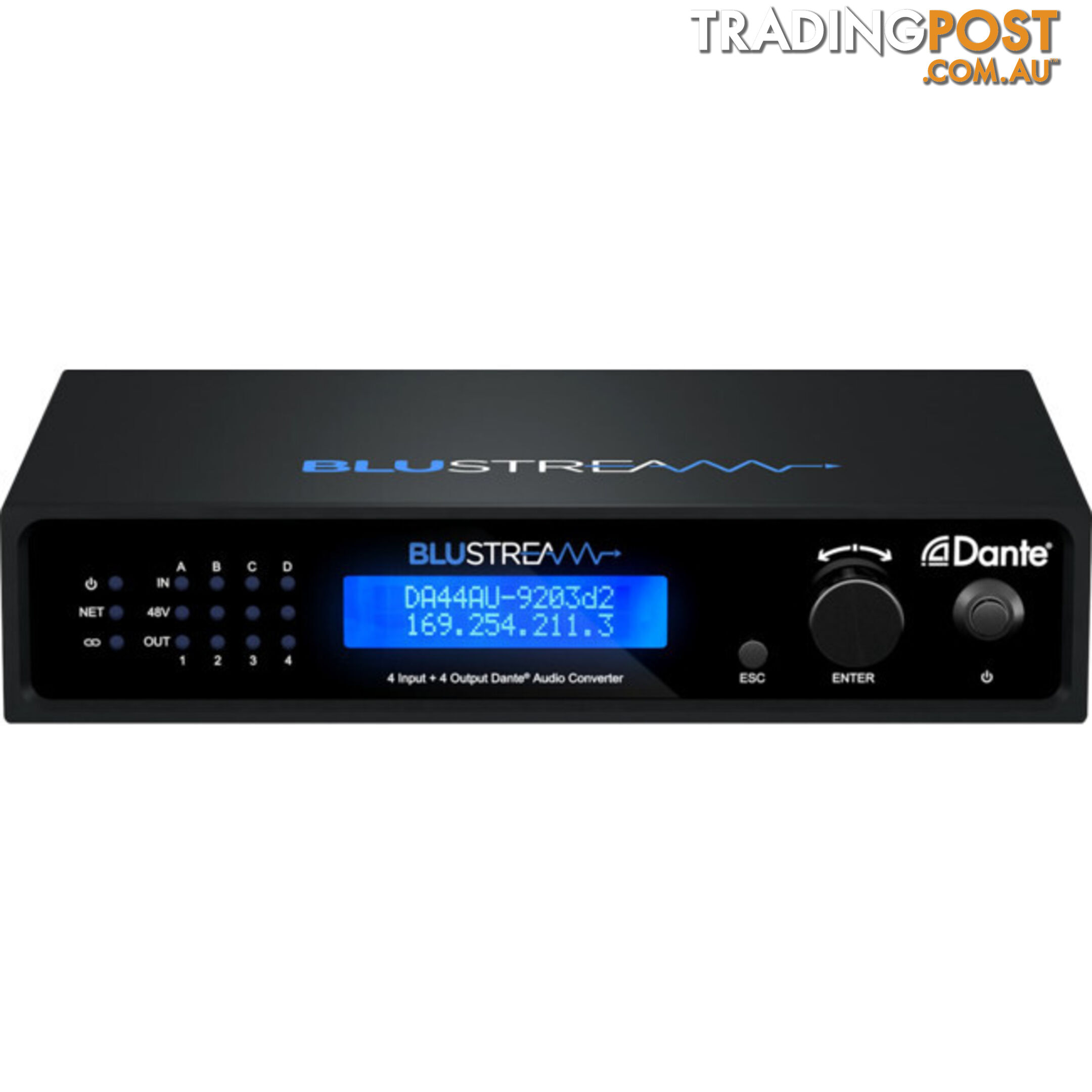 DA44AU 4X4 DANTE DIGITAL AUDIO MATRIX BLUSTREAM