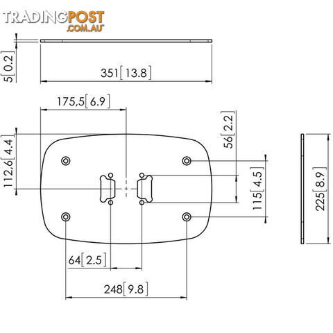 PFF7060B LARGE FIXED FLOOR MOUNT PLATE SINGLE POLE MAX 150KG - photo 5 of 5