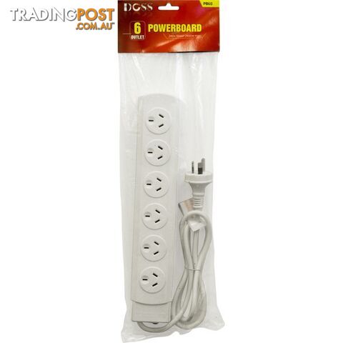 PB60 6 WAY POWERBOARD WHITE WITH OVERLOAD PROTECTION - photo 2 of 2
