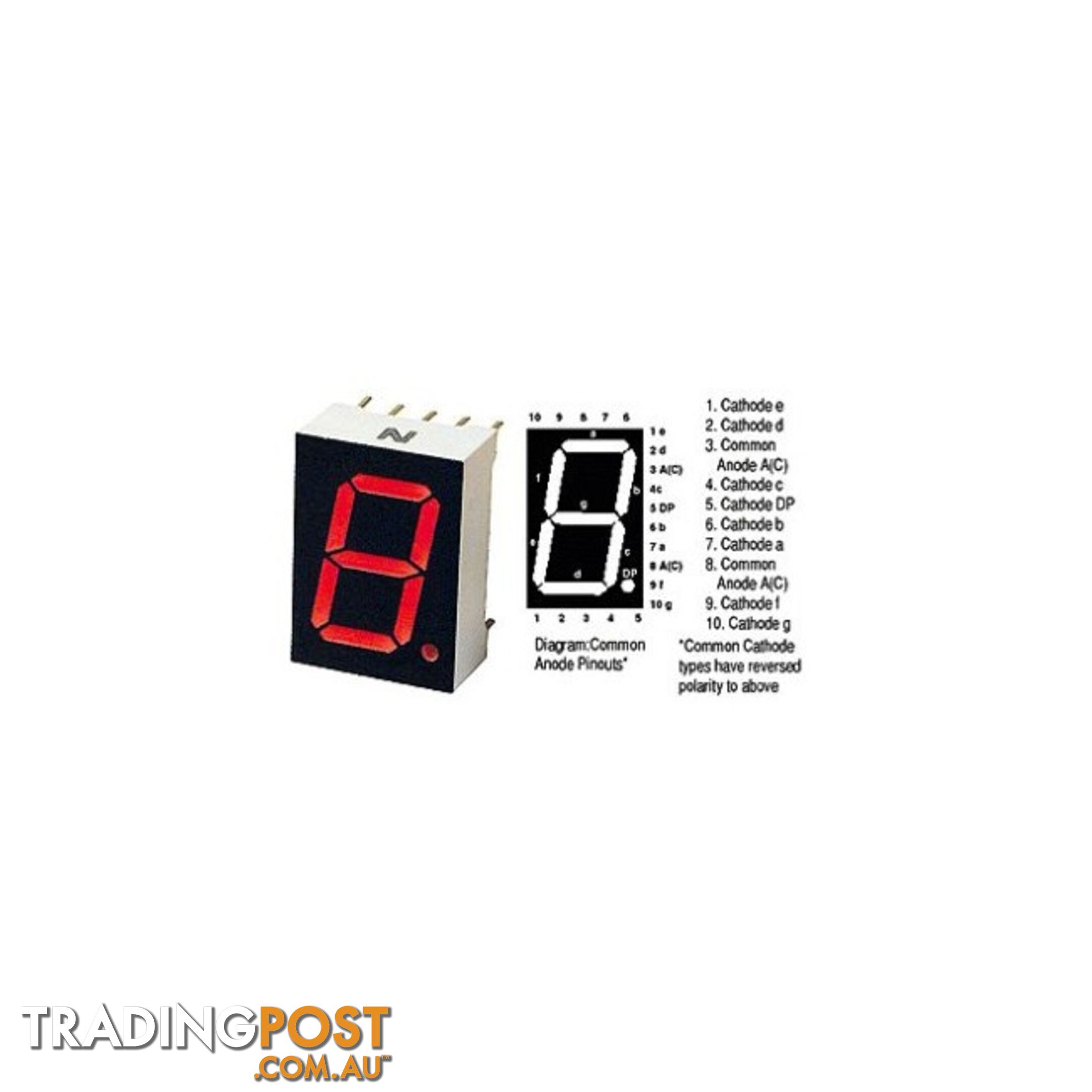 FND500 0.5" 7-SEGMENT LED DISPLAY COMMON CATHODE WHITE