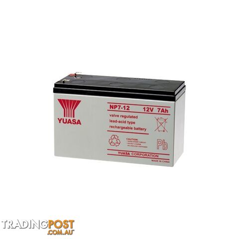 NP7.2-12FR 12V 7.2AMP YUASA SLA BATTERY F1 TERMINAL - NP SERIES - photo 2 of 2