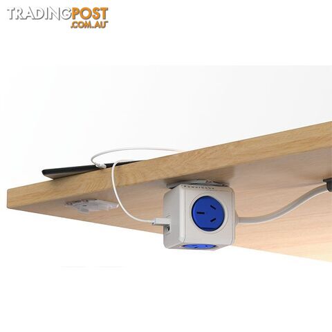 PCEUBL 4 WAY BLUE SURGE PROTECTED POWERCUBE WITH USB - photo 3 of 3