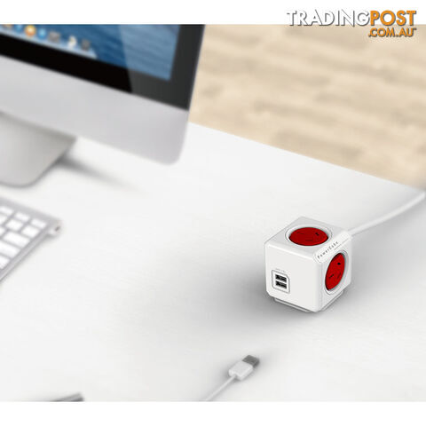 PCEURD 4 WAY RED SURGE PROTECTED POWERCUBE WITH USB - photo 2 of 3