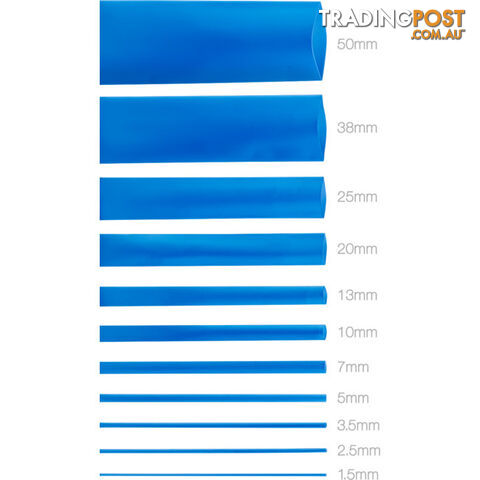 HS10BLU 10MMX1.2M HEAT SHRINK - BLUE HSBL135