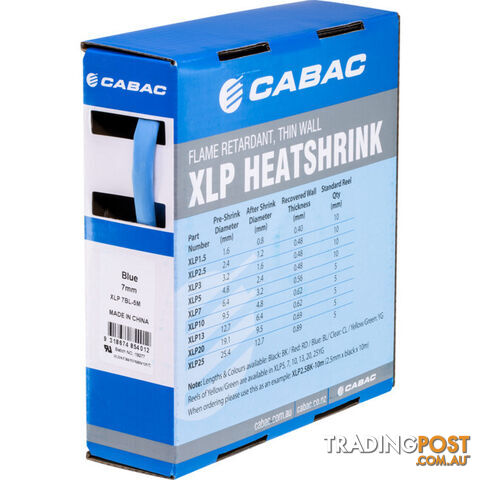 HS6.4BLU-5M 6.4MM X 5M HEAT SHRINK BOX BLUE