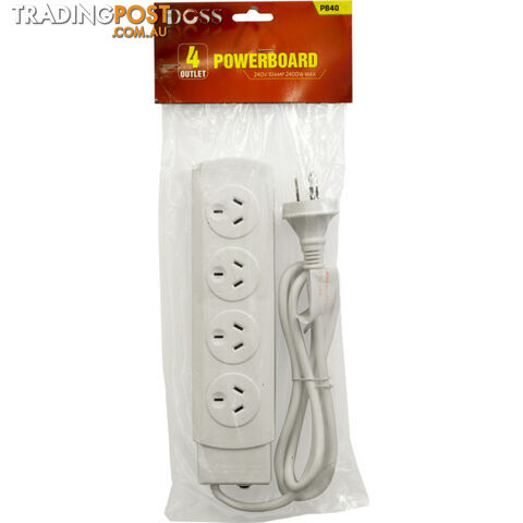 PB40 4 WAY POWER BOARD WHITE WITH OVERLOAD PROTECTION - photo 2 of 2