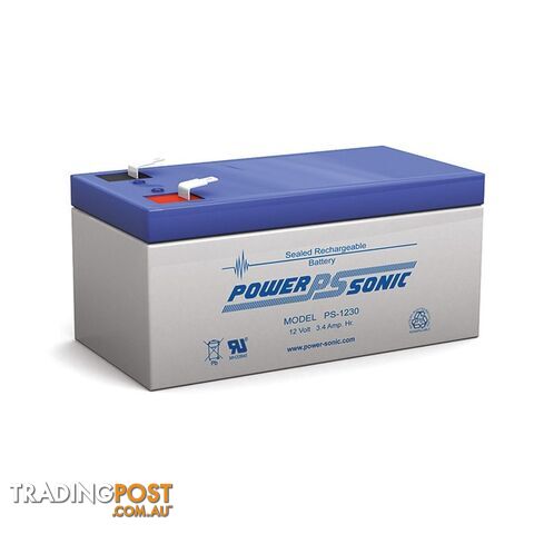 PS1230 12V 3.4AMP SLA BATTERY F1 TERMINAL SEALED LEAD ACID