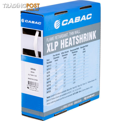 HS3.2WHT-10M 3.2MM X 10M HEAT SHRINK BOX WHITE