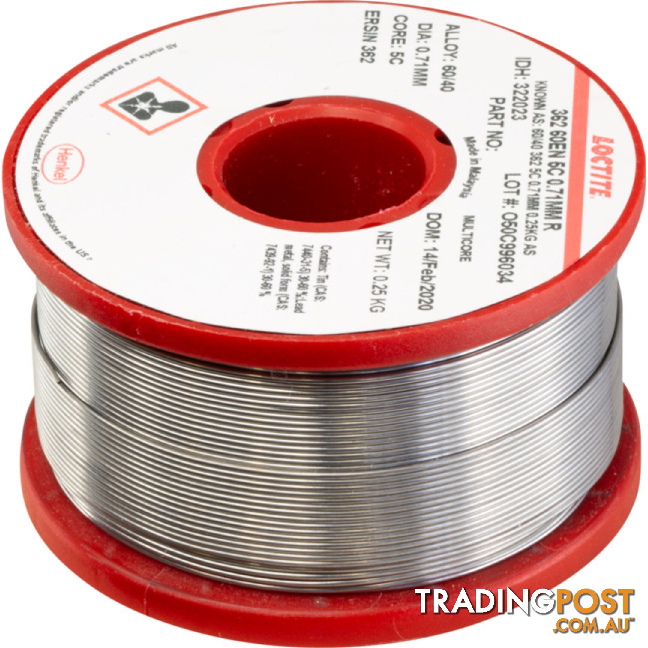 22250MCS 60/40 250G 0.71MM SOLDER 60% TIN, 40% LEAD - MULTICORE