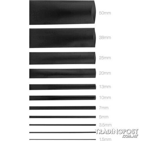 HS7.0BLK 7.0MMX1.2M HEAT SHRINK - BLACK HSBK135
