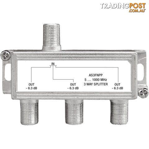 AS3FNPP 3 WAY F-TYPE SPLITTER FOXTEL APPROVED F30224