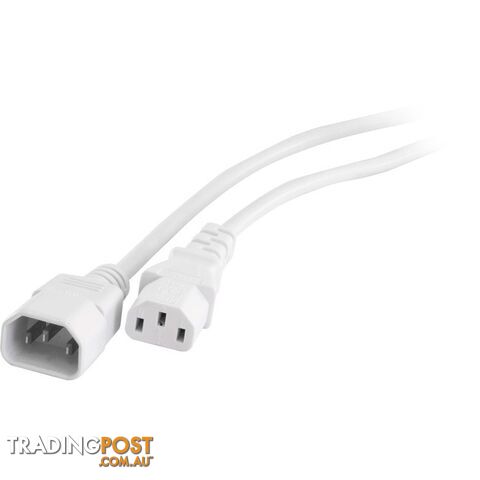 K10-2MTW 2M WHITE IEC EXTENSION LEAD COMPUTER MONITOR LEAD