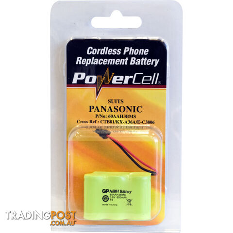 CTB81 3.6V NIMH 600MAH PHONE BATTERY SUITS PANASONIC CORDLESS PHONE