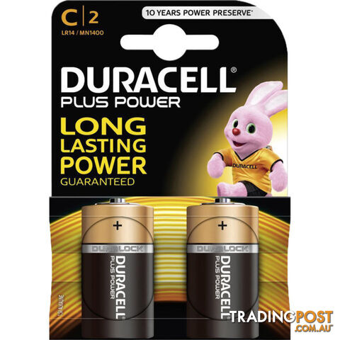 MN1400B2 'C' ALKALINE DURACELL BATTERY COPPER TOP PK2