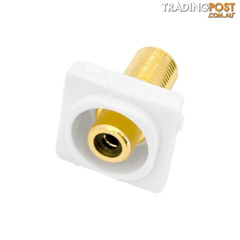 PK4646 BLACK RCA SOCKET TO 'F' SOCKET INSERT TO SUIT CLIPSAL GOLD