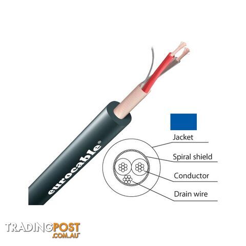 LK02B6E-1MT BLUE AUDIO / MIC CABLE - 1M EXTRA FLEX PER METRE (100M)