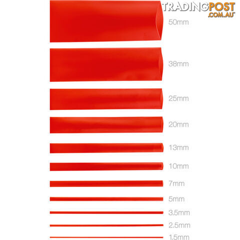 HS50RED 50MMX1.2M HEAT SHRINK - RED HSRD135