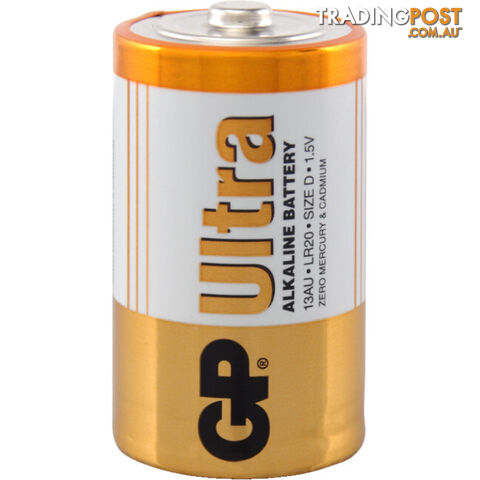 GP13AUC2 GP 1.5V ULTRA ALKALINE D BATTERY CARD OF 2 - photo 2 of 2
