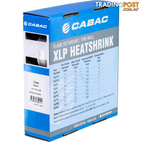 HS9.5CLR-5M 9.5MM X 5M HEAT SHRINK BOX CLEAR