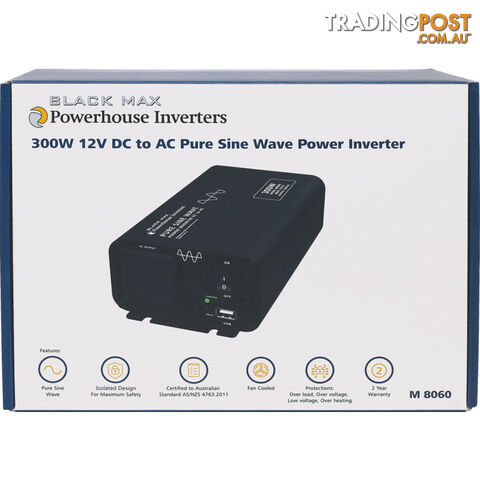 M8060 300W 12VDC TO 240VAC INVERTER WITH USB TRUE SINE WAVE - photo 4 of 4