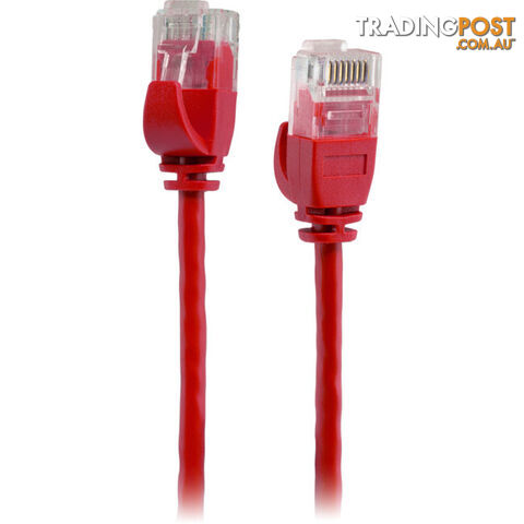 LC6SL0025RD 0.25M SLIM CAT6 PATCH LEAD RED ULTRA THIN