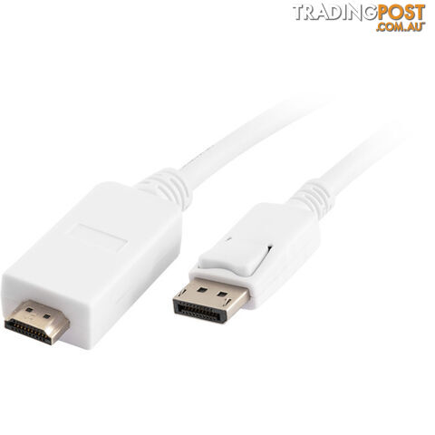 LC6210 DISPLAYPORT PLUG TO HDMI - 2M PLUG LEAD WHITE