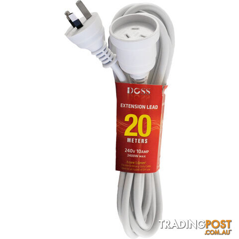 EXL20M 20M POWER EXTENSION LEAD WHITE