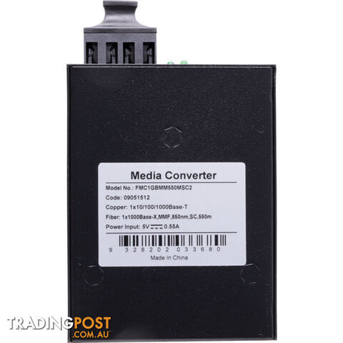 FMC1GBMM550MSC2 GIGABIT FIBRE MEDIA CONVERTER MM DUAL FIBRE SC 550M NO DIP - photo 3 of 3