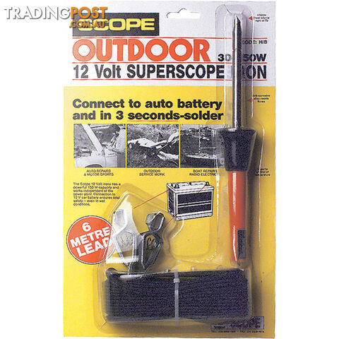 HIB 12V DC BATTERY SOLDERING IRON CLIP TO CAR/ SLA BATTERY SCOPE