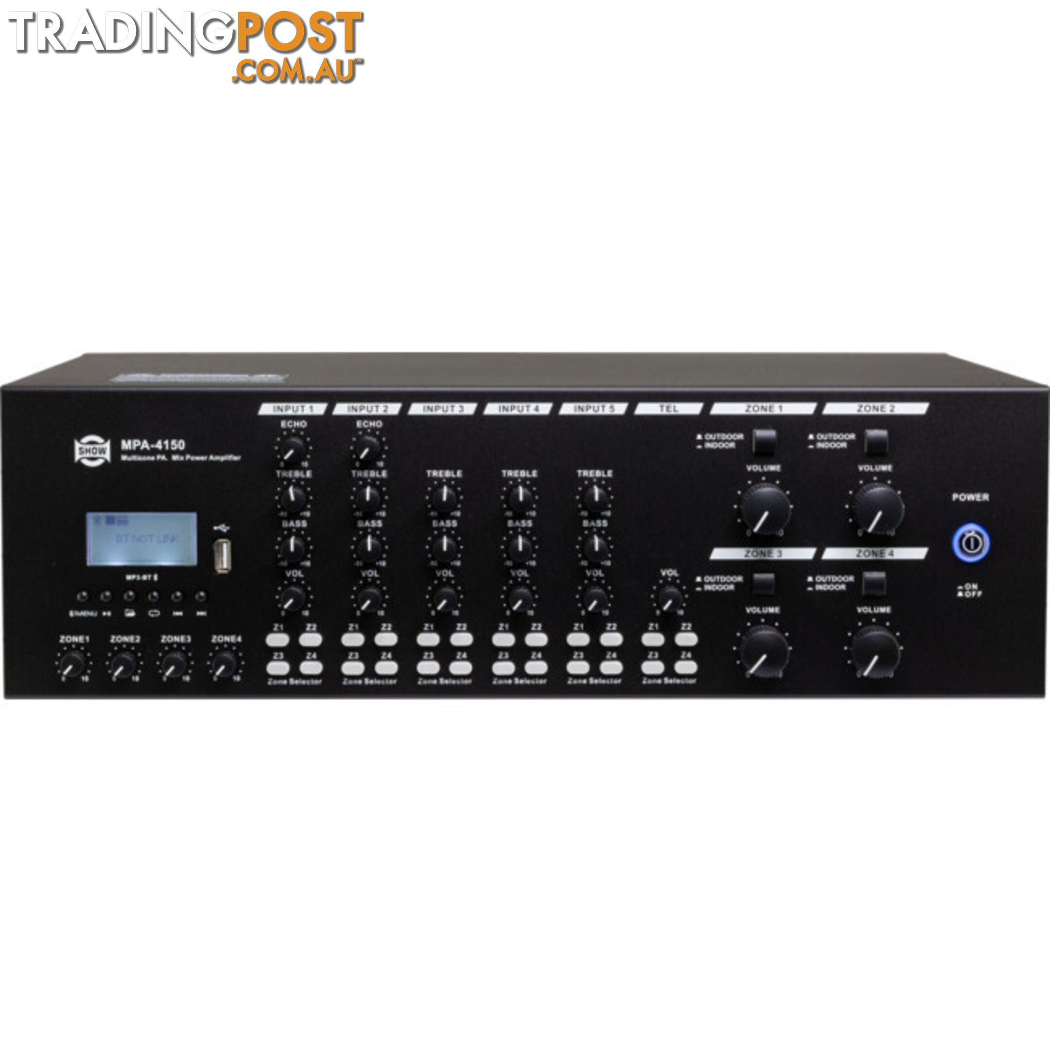 MPA4150 4 ZONE CLASS D AMPLIFIER WITH MP3 USB BT 150W*4 5 LINE/MIC IN