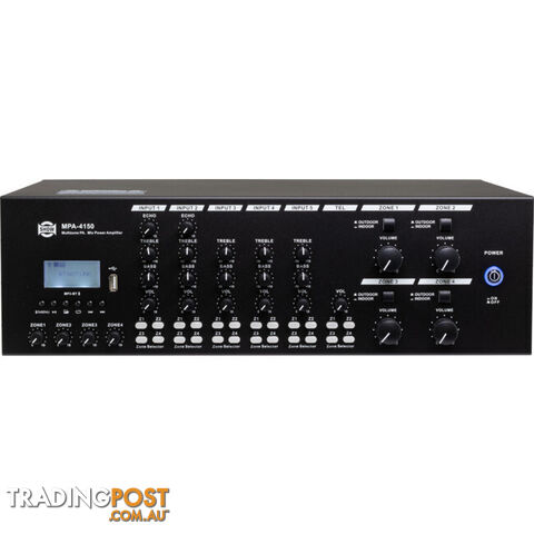 MPA4150 4 ZONE CLASS D AMPLIFIER WITH MP3 USB BT 150W*4 5 LINE/MIC IN