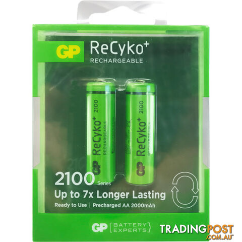 GP2AARECY RECYKO LSD AA BATTERY 2PK 2100MAH RECHARGEABLE NIMH GP