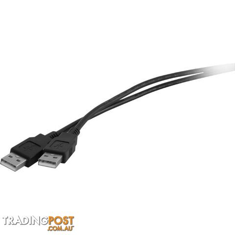 LC7188 1M USB-A PLUG TO USB-A PLUG LEAD USB2.0 - BLACK