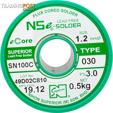 LF1.2SN100C.5K 1.2MM LEAD FREE SOLDER 500G NIHON SUPERIOR SN100C - photo 3 of 3
