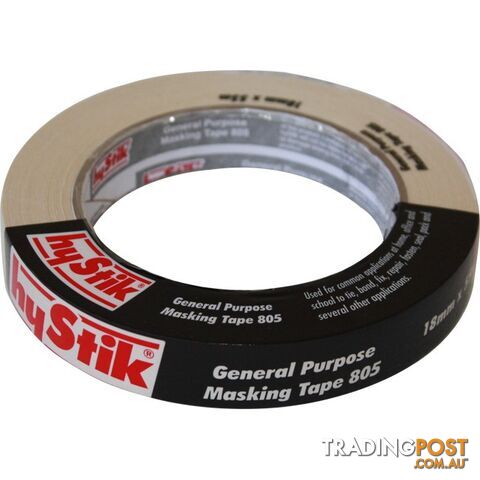 805MT18 GENERAL PURPOSE MASKING TAPE 18MM X 55MT ROLL