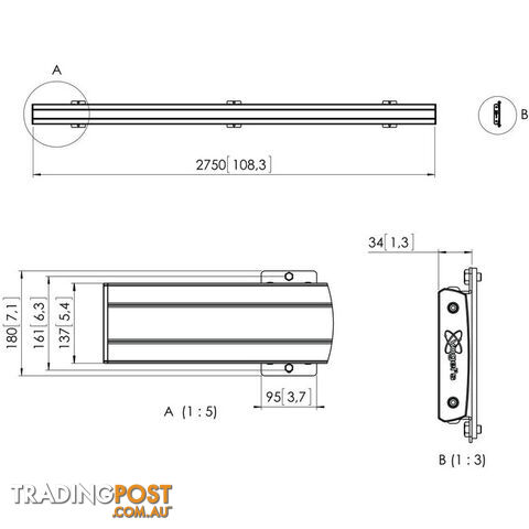 PFB3427 BLACK 2765 MM INTERFACE BAR VOGEL'S - photo 3 of 3