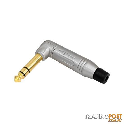 PD1460 6.3MM RIGHT ANGLE STEREO PLUG GOLD PHONO AMPHENOL