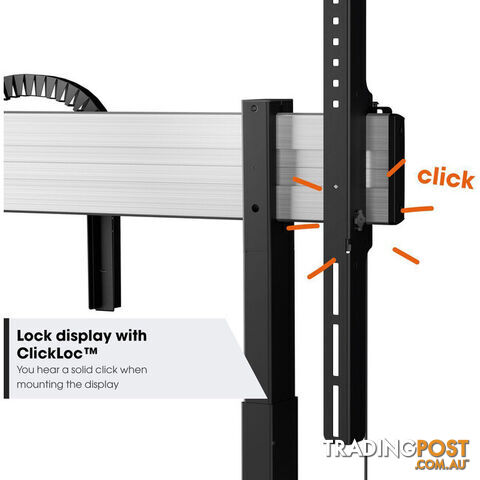 RISE5205 MOTORIZED DISPLAY LIFT TROLLEY - STANDARD WHEELS 50MM PER SEC SPEED - UP TO 86" -120KG DISPLAY - photo 5 of 9